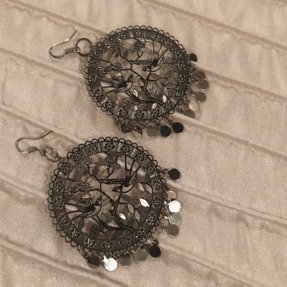 Silver dangle earrings